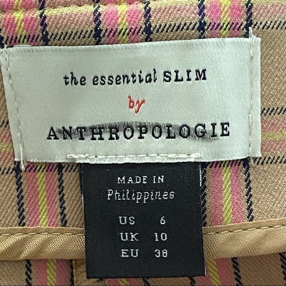 Anthropologie Essential Slim Plaid Stretch Pants - Picture 7 of 7